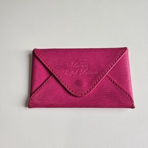 Lauren Ralph Lauren Leather Envelope Card Case - Pink